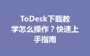 ToDesk下载教学怎么操作？快速上手指南-ToDesk官网_远程控制