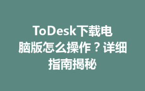 ToDesk下载电脑版怎么操作？详细指南揭秘-ToDesk官网_远程控制