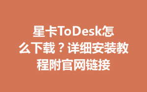星卡ToDesk怎么下载？详细安装教程附官网链接-ToDesk官网_远程控制