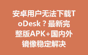 安卓用户无法下载ToDesk？最新完整版APK+国内外镜像稳定解决-ToDesk官网_远程控制