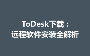 ToDesk下载：远程软件安装全解析-ToDesk官网_远程控制