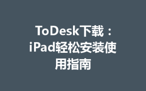 ToDesk下载：iPad轻松安装使用指南-ToDesk官网_远程控制