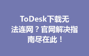 ToDesk下载无法连网？官网解决指南尽在此！-ToDesk官网_远程控制