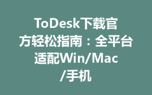 ToDesk下载官方轻松指南：全平台适配Win/Mac/手机-ToDesk官网_远程控制