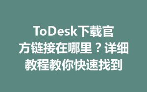 ToDesk下载官方链接在哪里？详细教程教你快速找到-ToDesk官网_远程控制