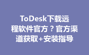 ToDesk下载远程软件官方？官方渠道获取+安装指导-ToDesk官网_远程控制
